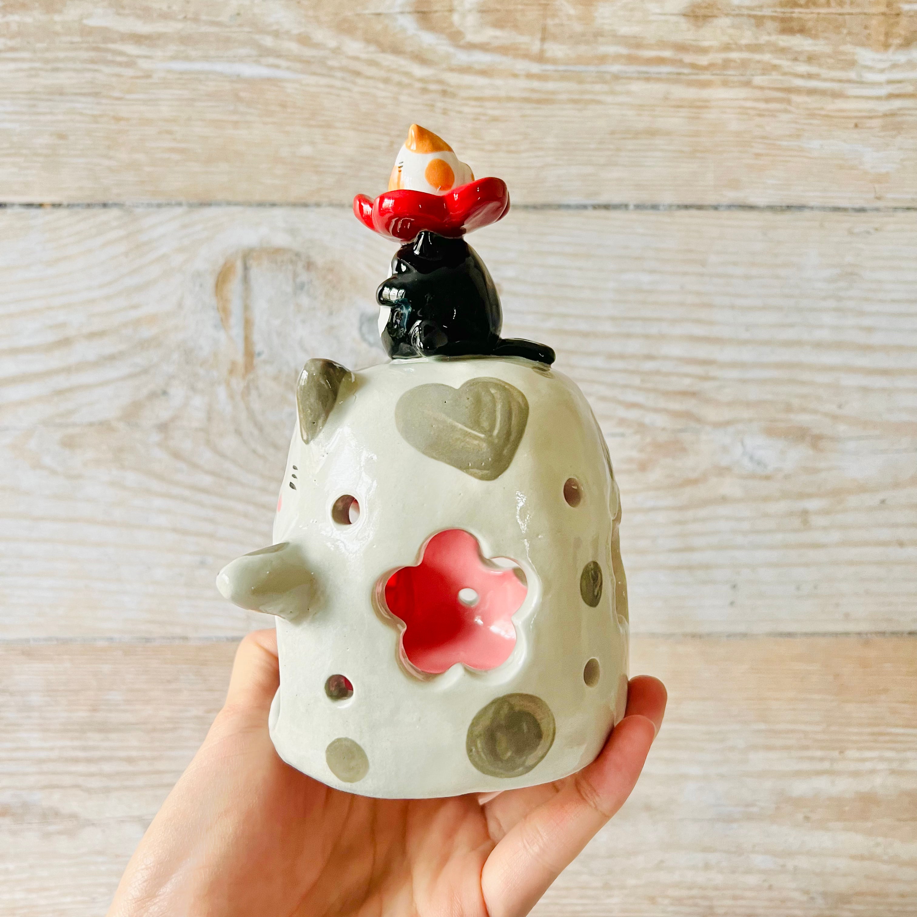 CAT TRIO Tea light candle holder