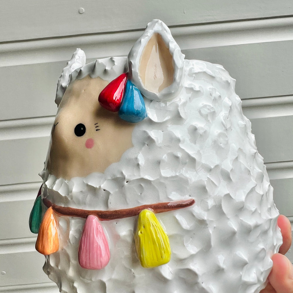 LARGE tassel llama pot, photo 7 of 7
