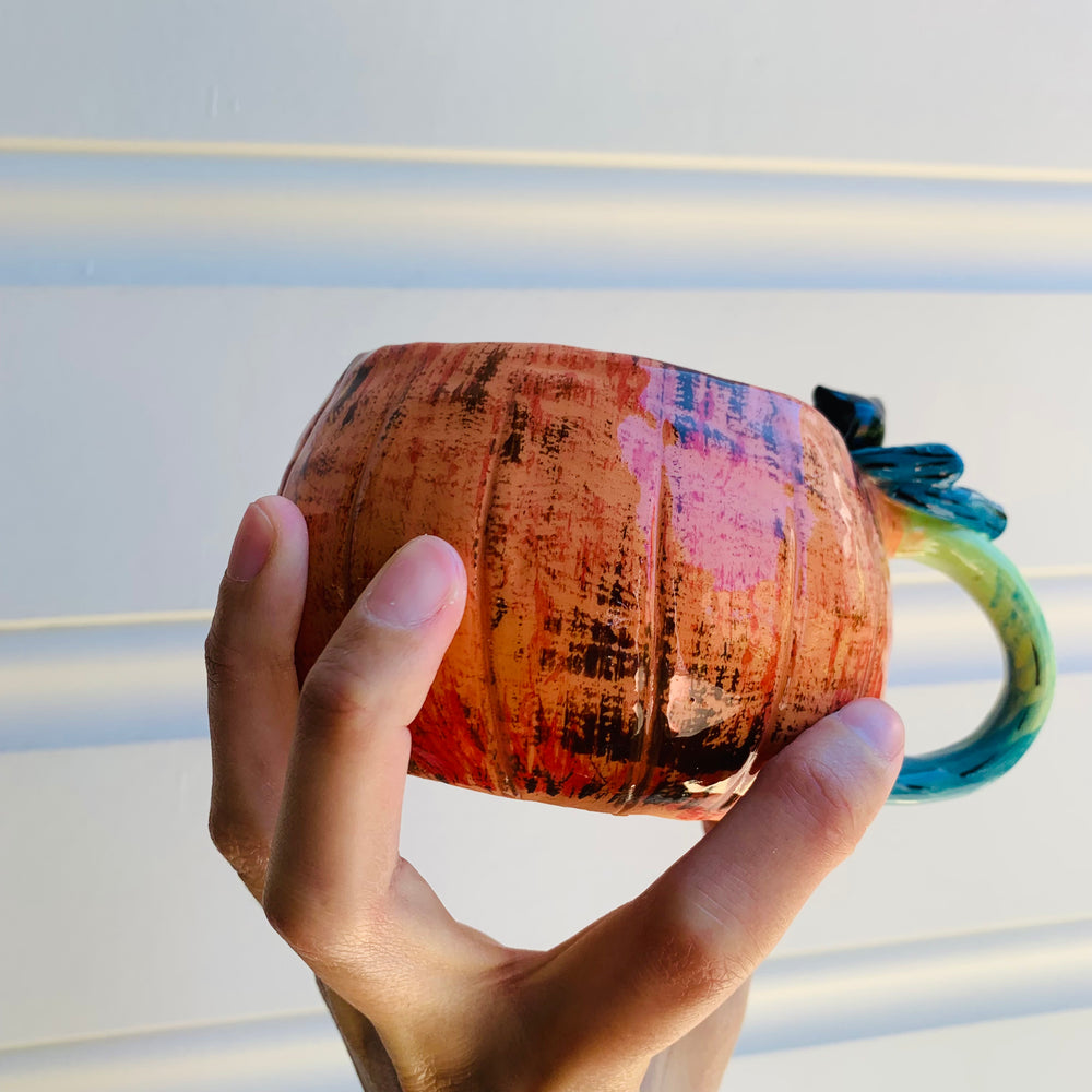 Pumpkin mug with black kitty friends, photo 5 of 8