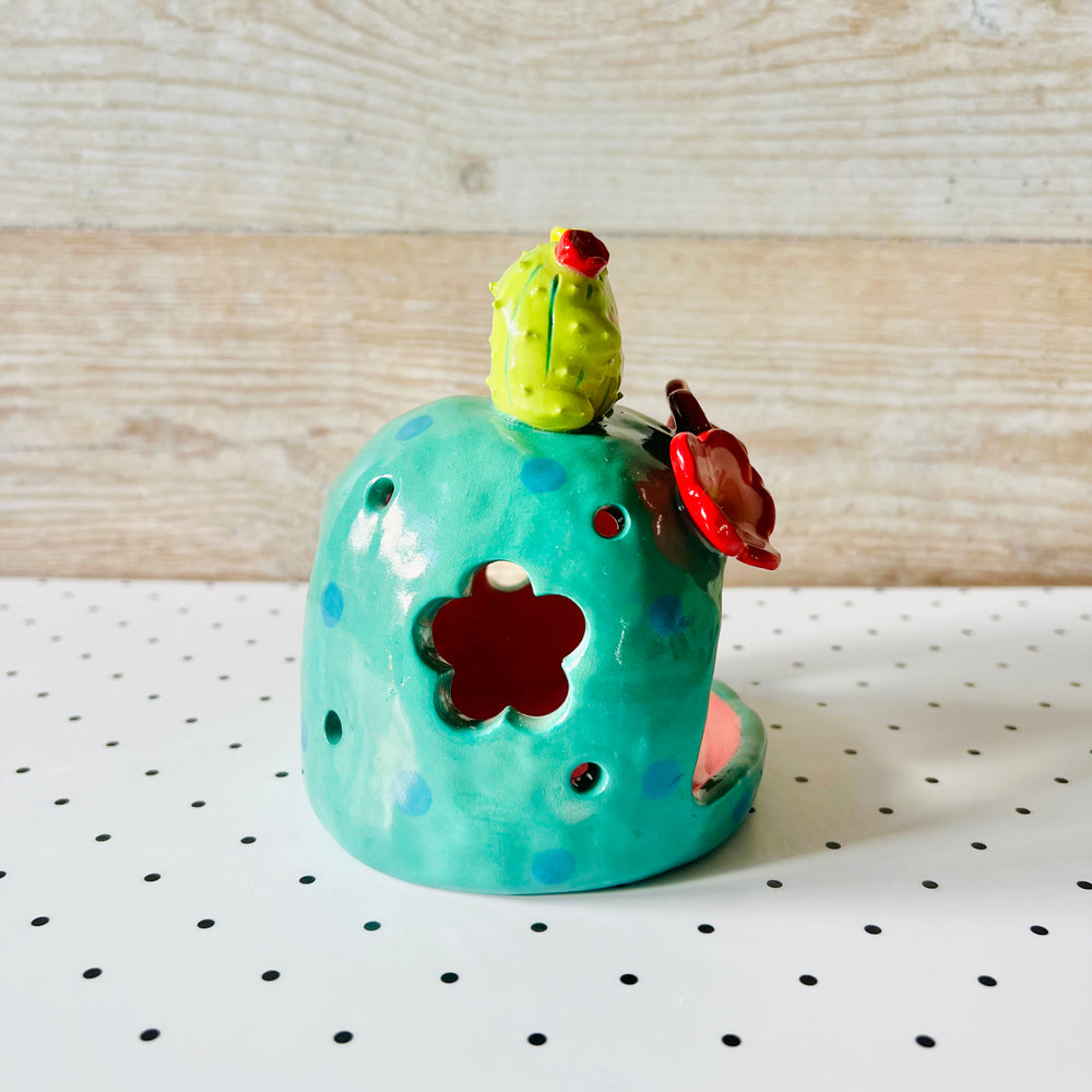 Flowery cactus bubble tea candle holder, photo 5 of 7
