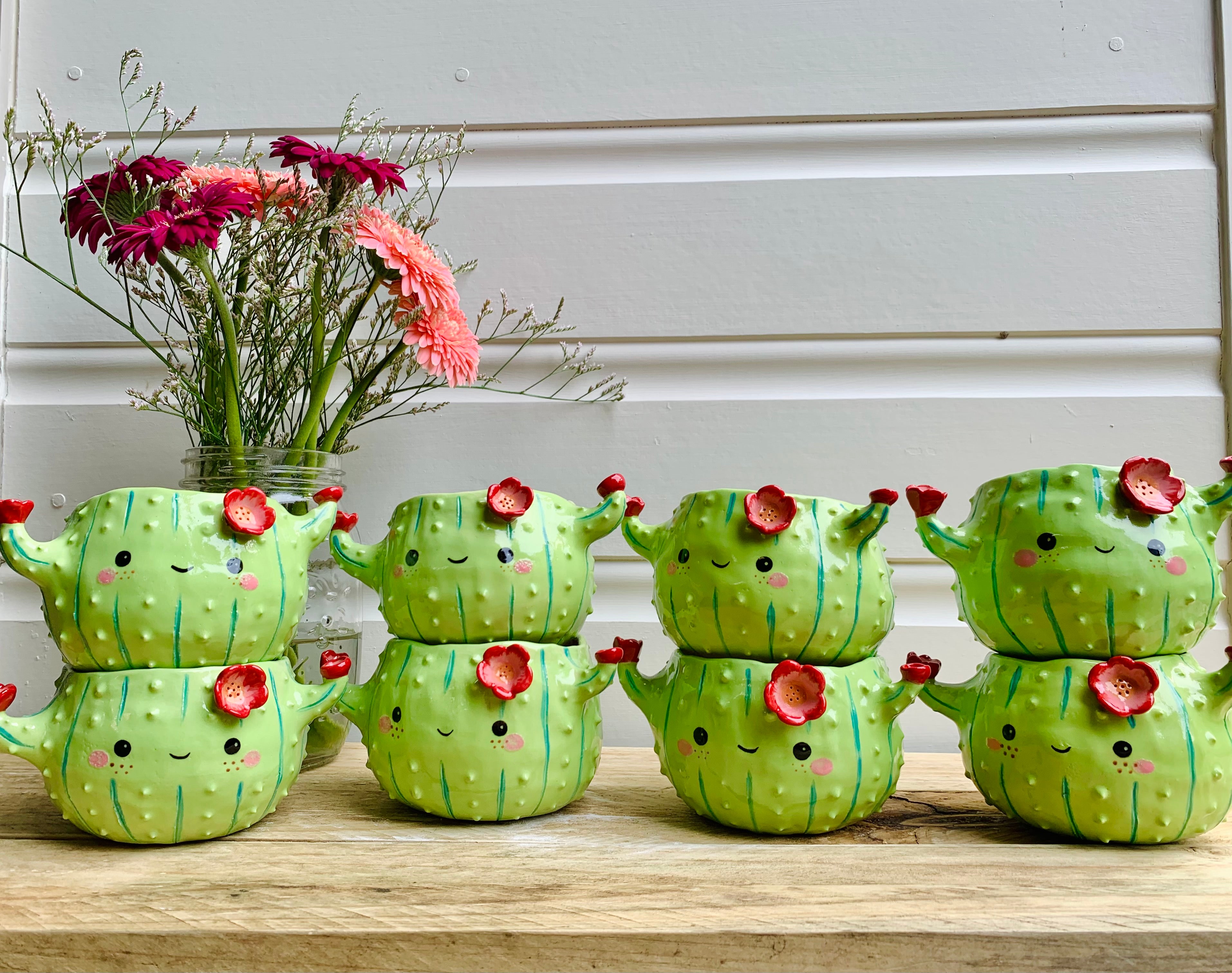 Flowery Cactus Pot