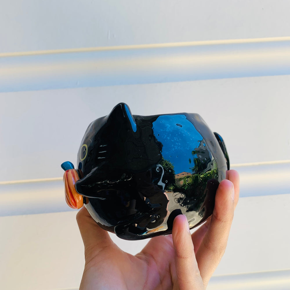Black cat mug with pumpkin friends, photo 3 of 9