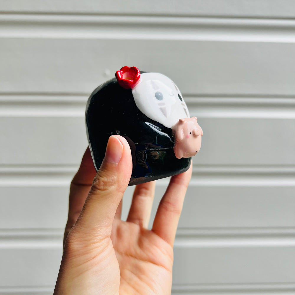No Face vase with pig friend, photo 2 of 4