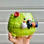 LARGE Halloween cactus pot with all the Halloween friends