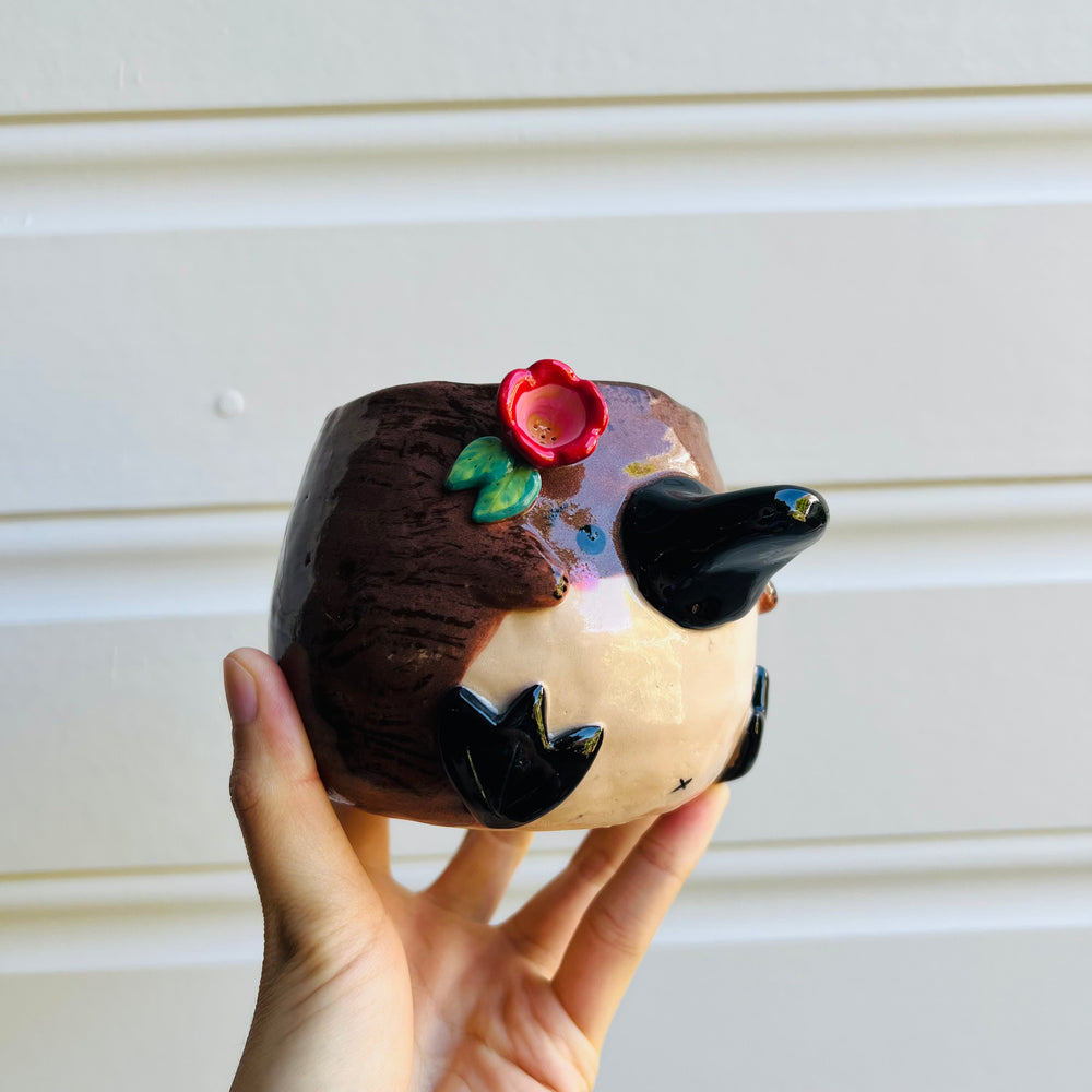 Flowery Platypus pot, photo 2 of 5