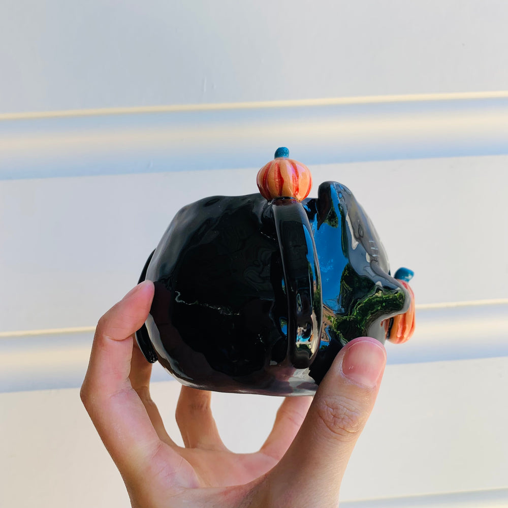 Black cat mug with pumpkin friends, photo 9 of 9