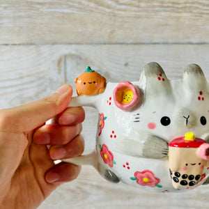 LNY BUNNY MUG with bubble tea and mandarin friends