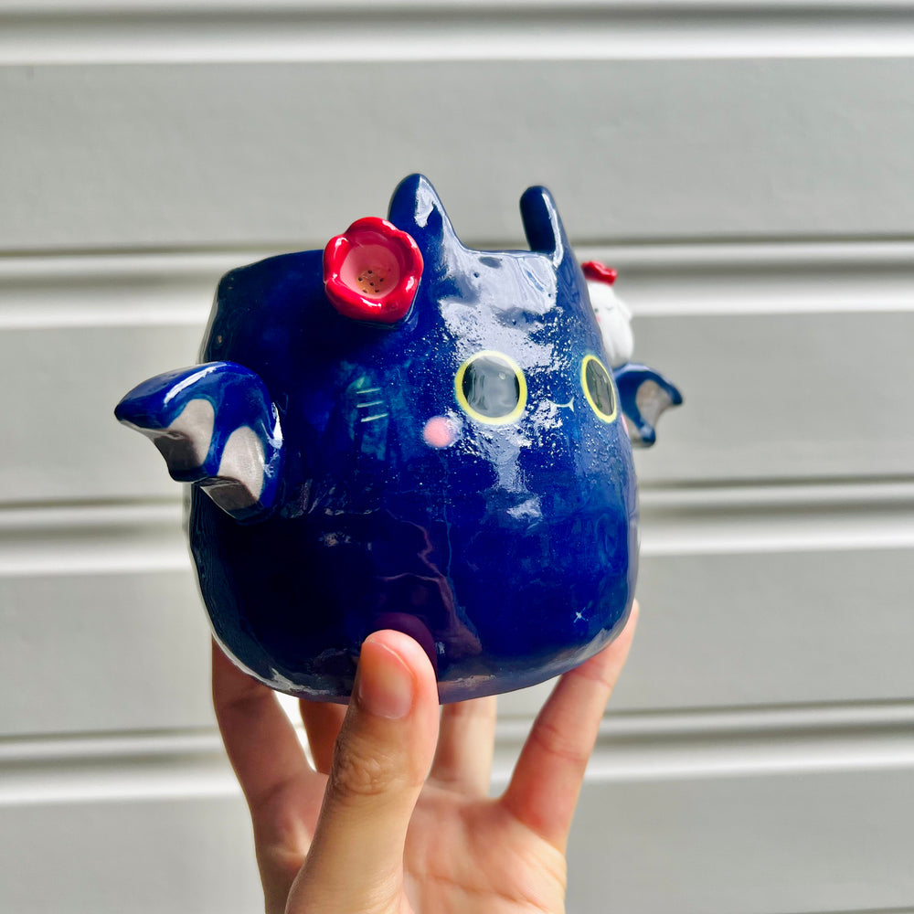 Halloween bat pot with ghost friend, photo 2 of 6