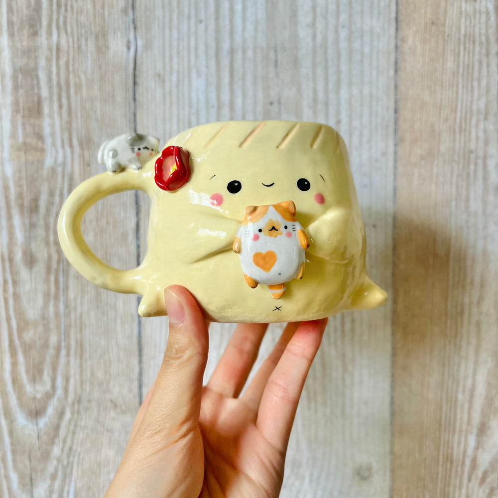 DUMPLING MUG with cat friends, photo 1 of 9