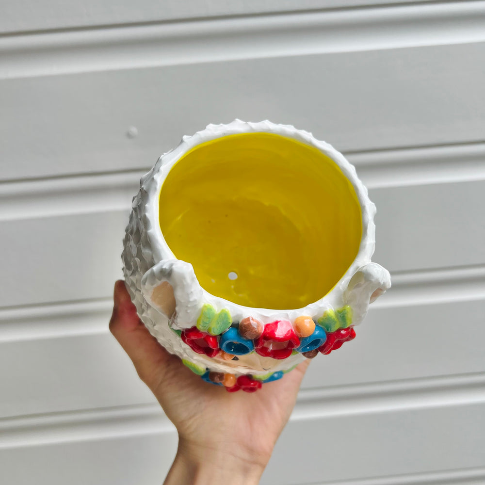LARGE flowery llama pot, photo 4 of 7