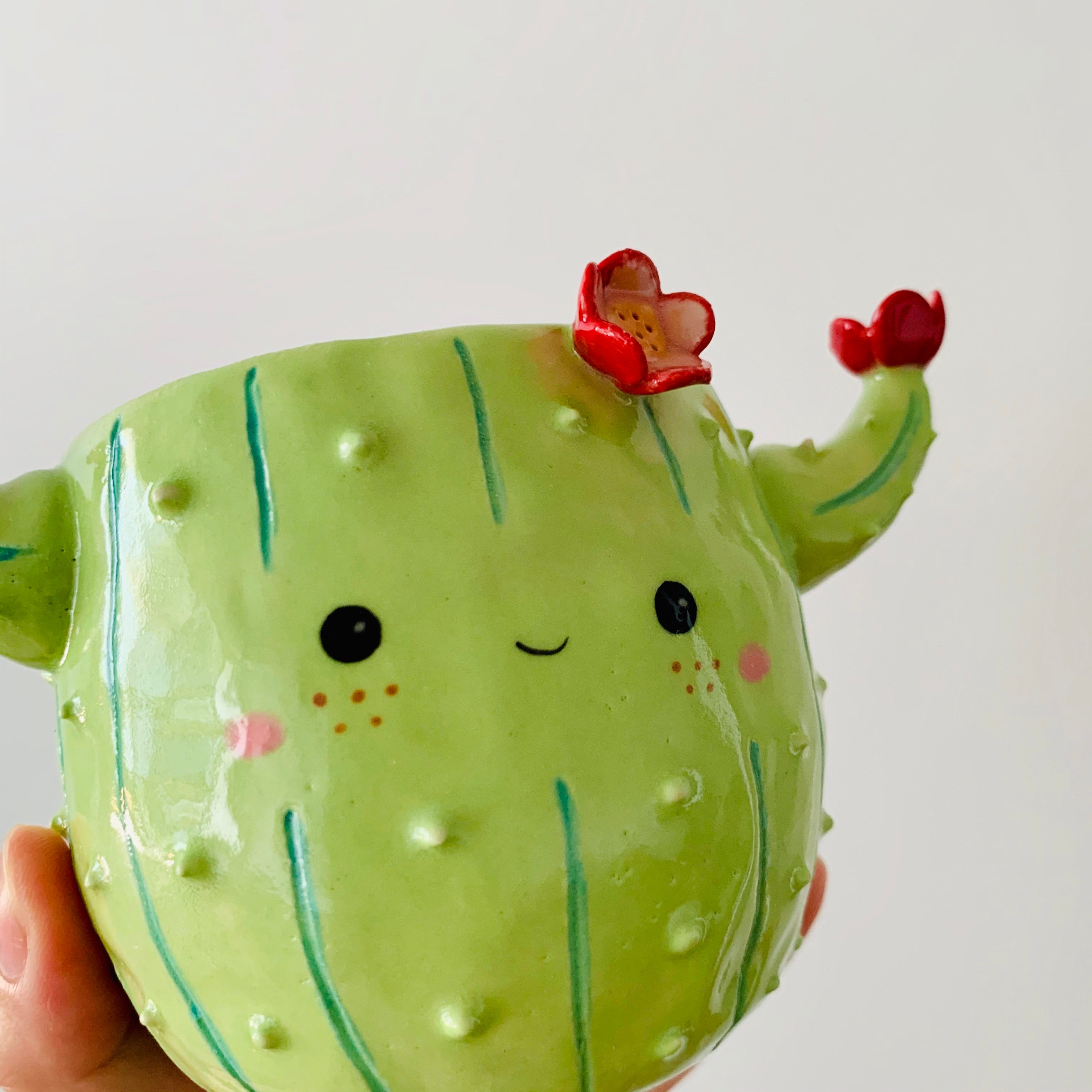 Flowery cactus pot