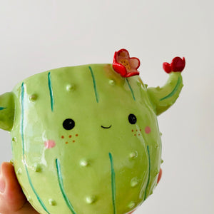 Flowery cactus pot