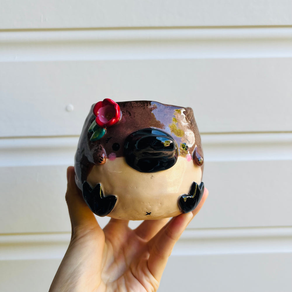 Flowery Platypus pot, photo 1 of 5