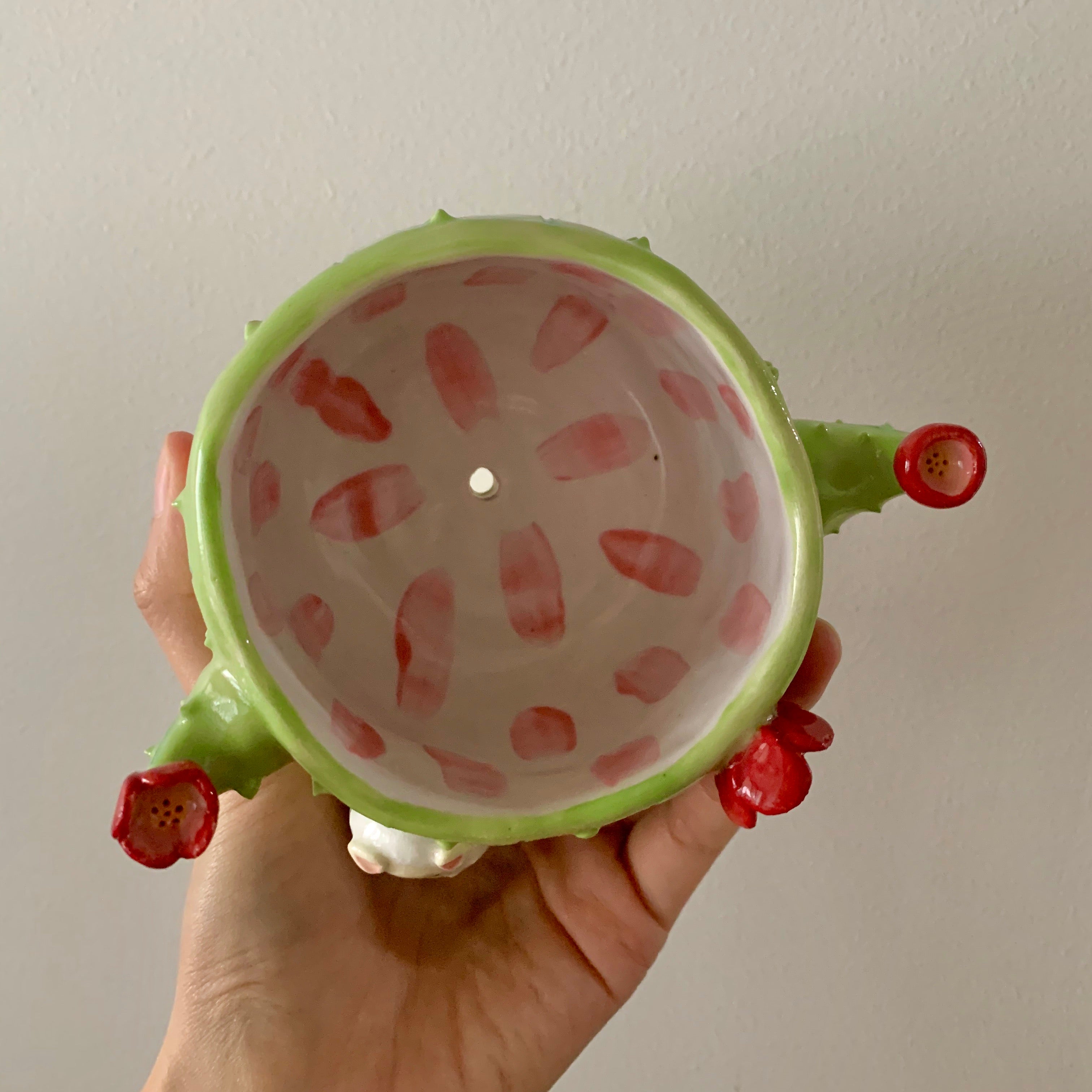 Flowery cactus pot with lamby friend