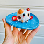 2 in 1 SPOTTY KITTY vase trinket dish