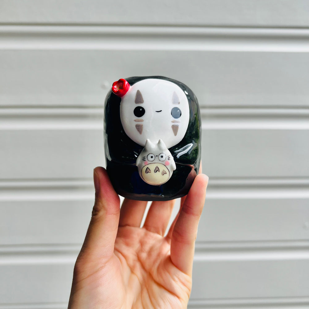 No Face vase with Totoro friend, photo 1 of 5