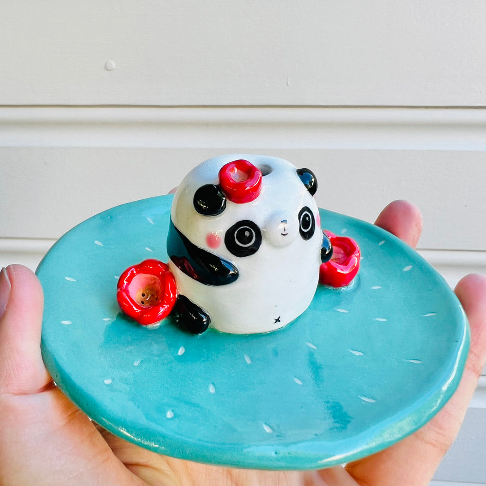 2 in 1 PANDA vase trinket dish, photo 3 of 4