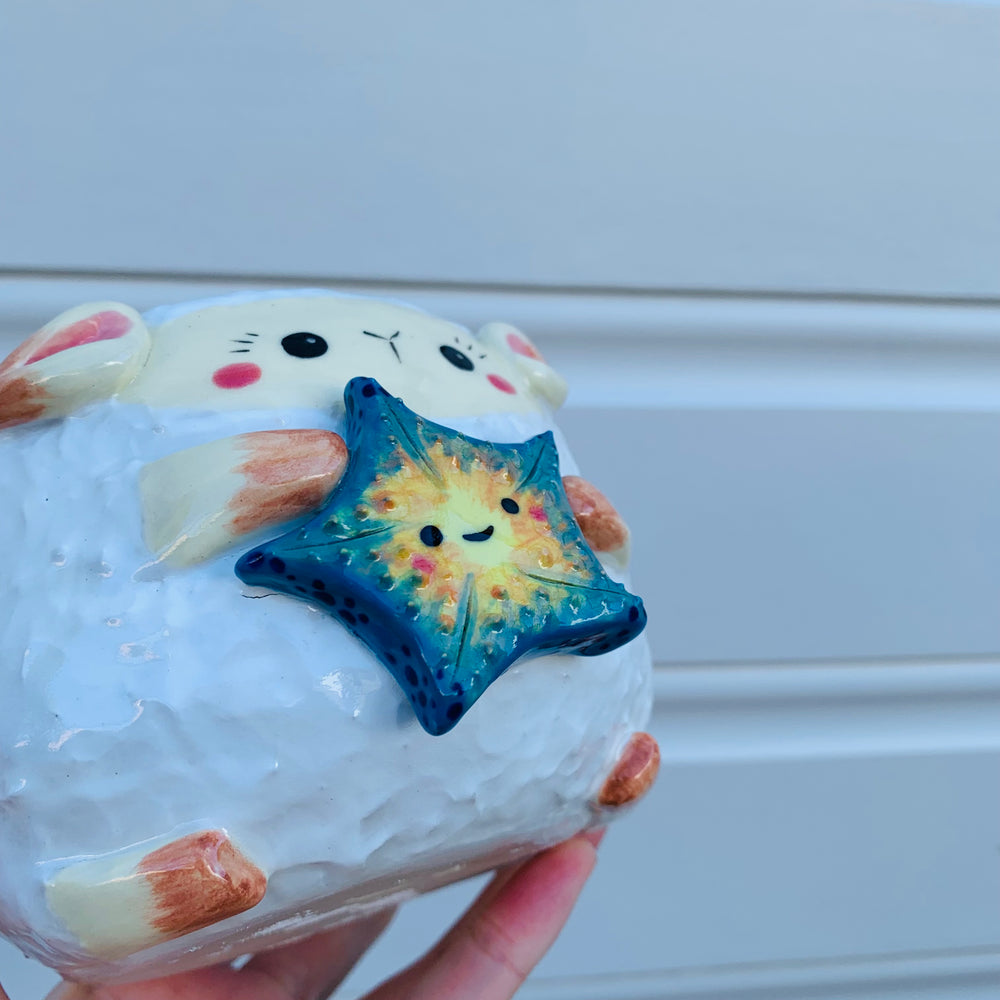 Big lamb with starfish friend planter, photo 3 of 10