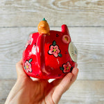 LNY DARUMA BUNNY MUG with mandarin friend