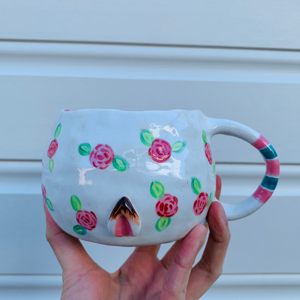 Flowery bunny with bubble tea mug, photo 5 of 9