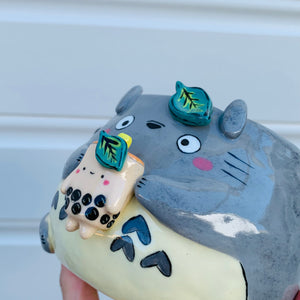 Totoro with bubble tea friend mug