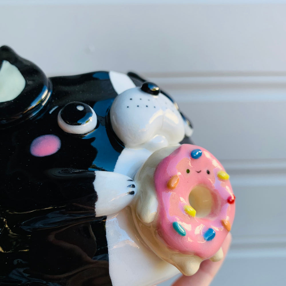 Boston terrier pot with donut friend, photo 4 of 9