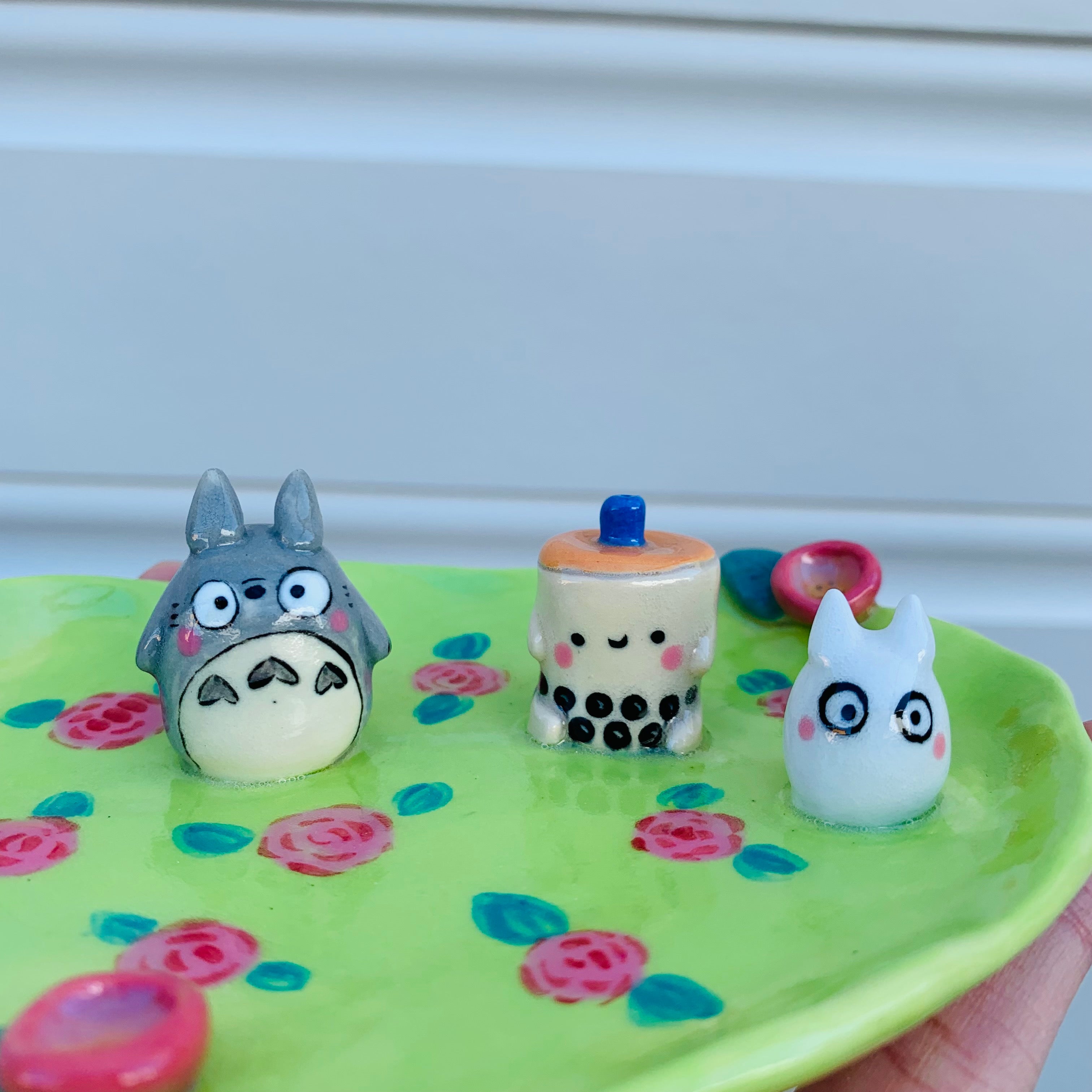 Totoro & friends & bubble tea trinket dish