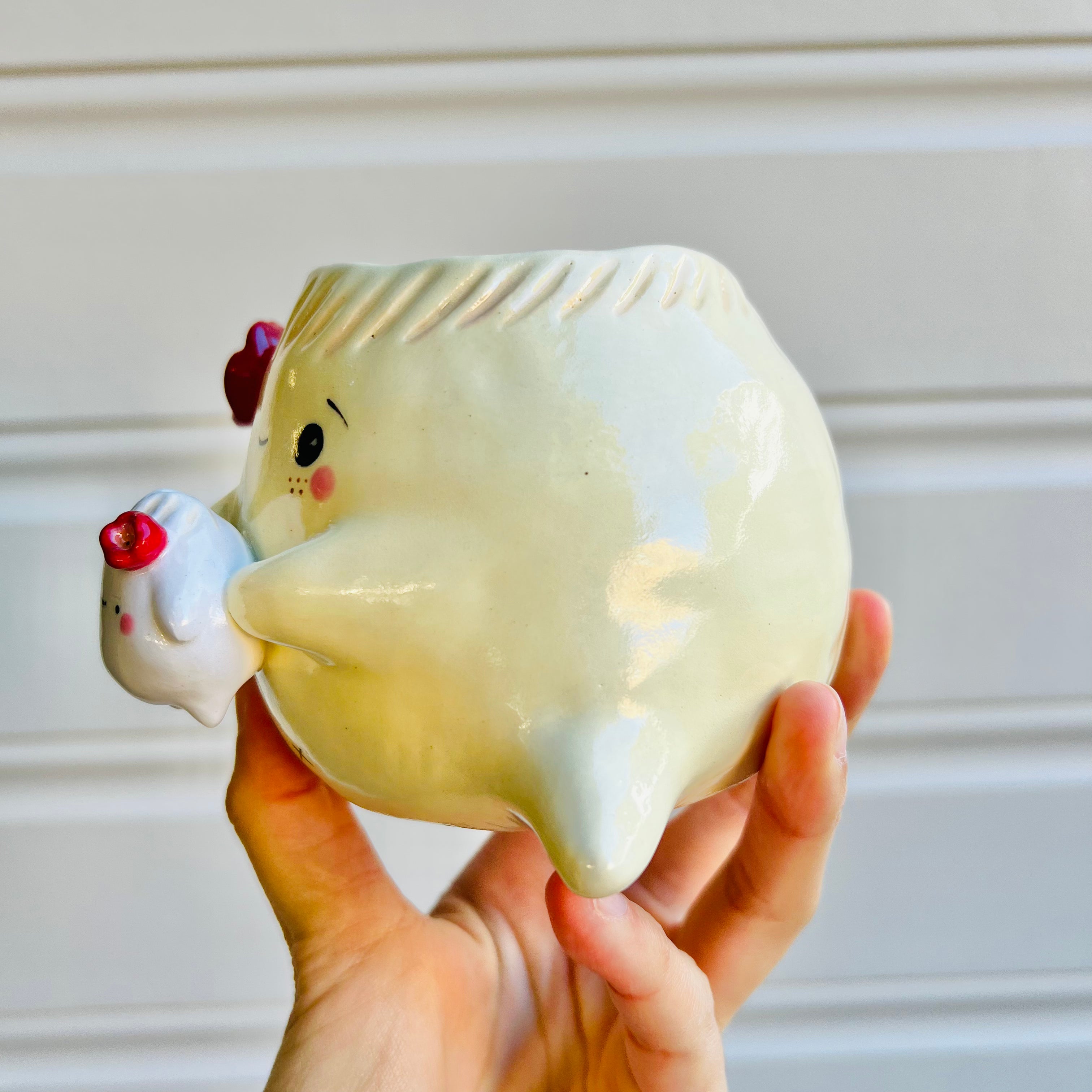 Dumpling VASE (with flaws) with dumpling friend