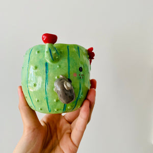 Flowery cactus pot with koala friend