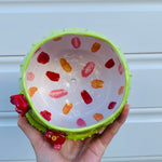 Light green flowery cactus with bubble tea planter