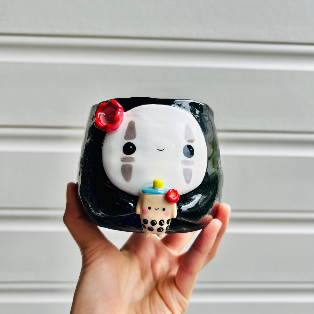 No Face pot with Bubble tea friend, photo 1 of 6