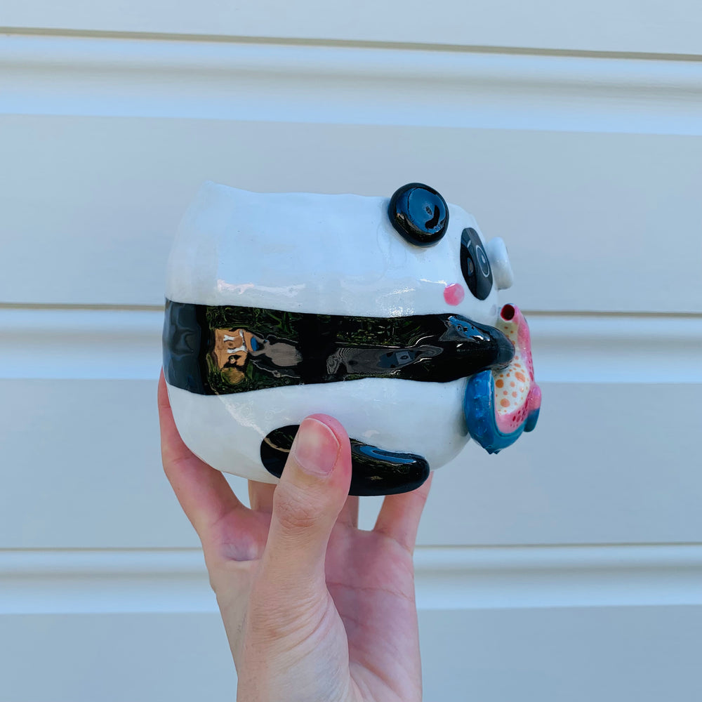 Big panda with seahorse friend planter, photo 5 of 8