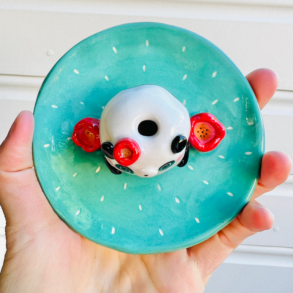 2 in 1 PANDA vase trinket dish, photo 2 of 4