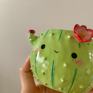 Flowery cactus pot