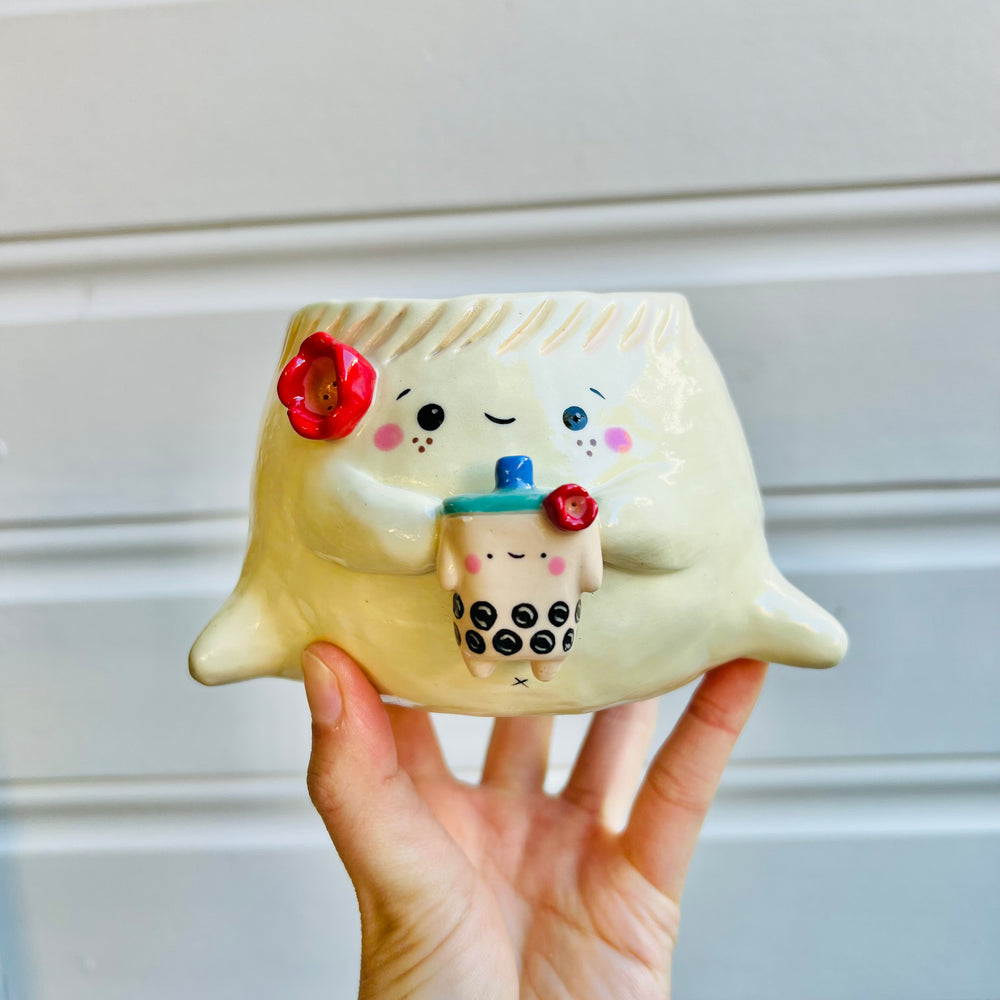 Dumpling POT with bubble tea friend & matching dish, photo 4 of 4