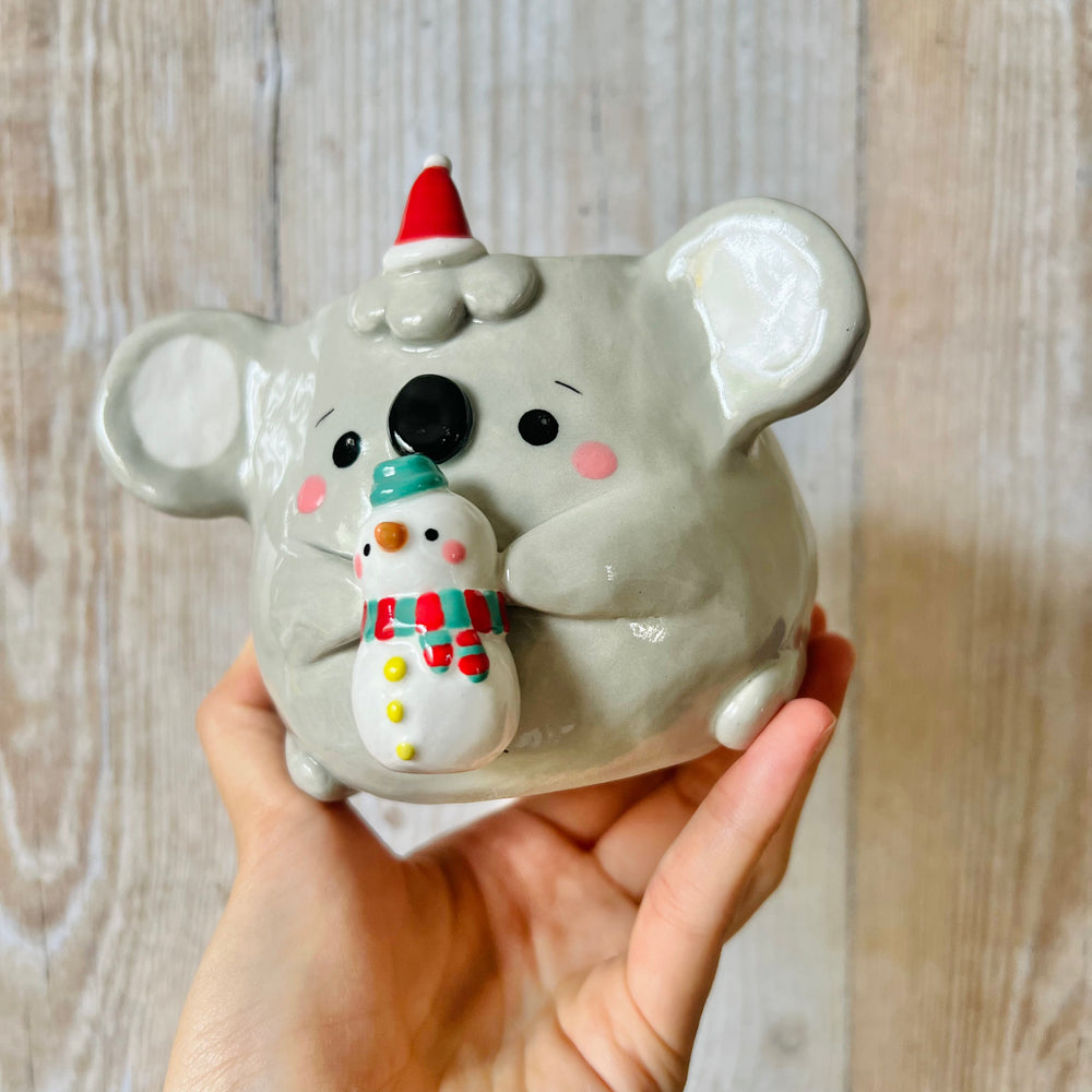 FESTIVE KOALA POT with snowman friend, photo 6 of 7