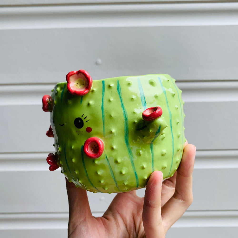 Flowery cactus pot, photo 4 of 8