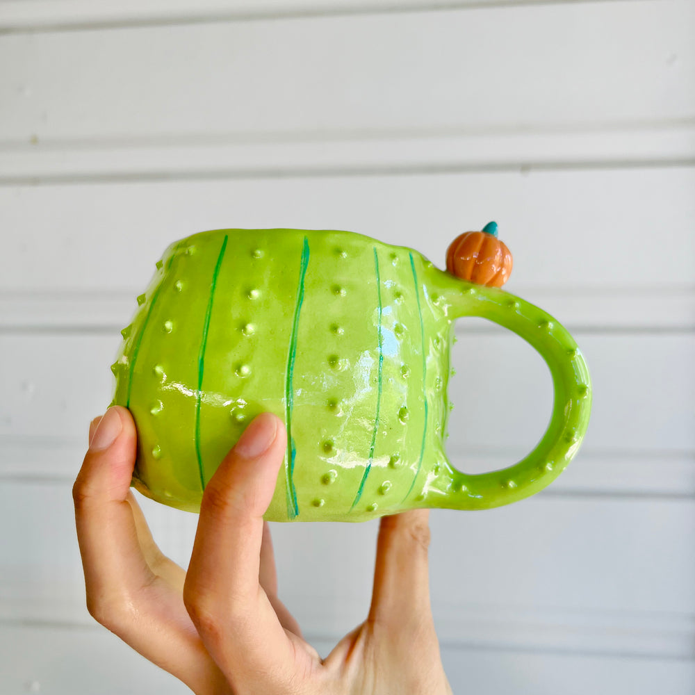 Halloween cactus mug with bat friend, photo 4 of 6
