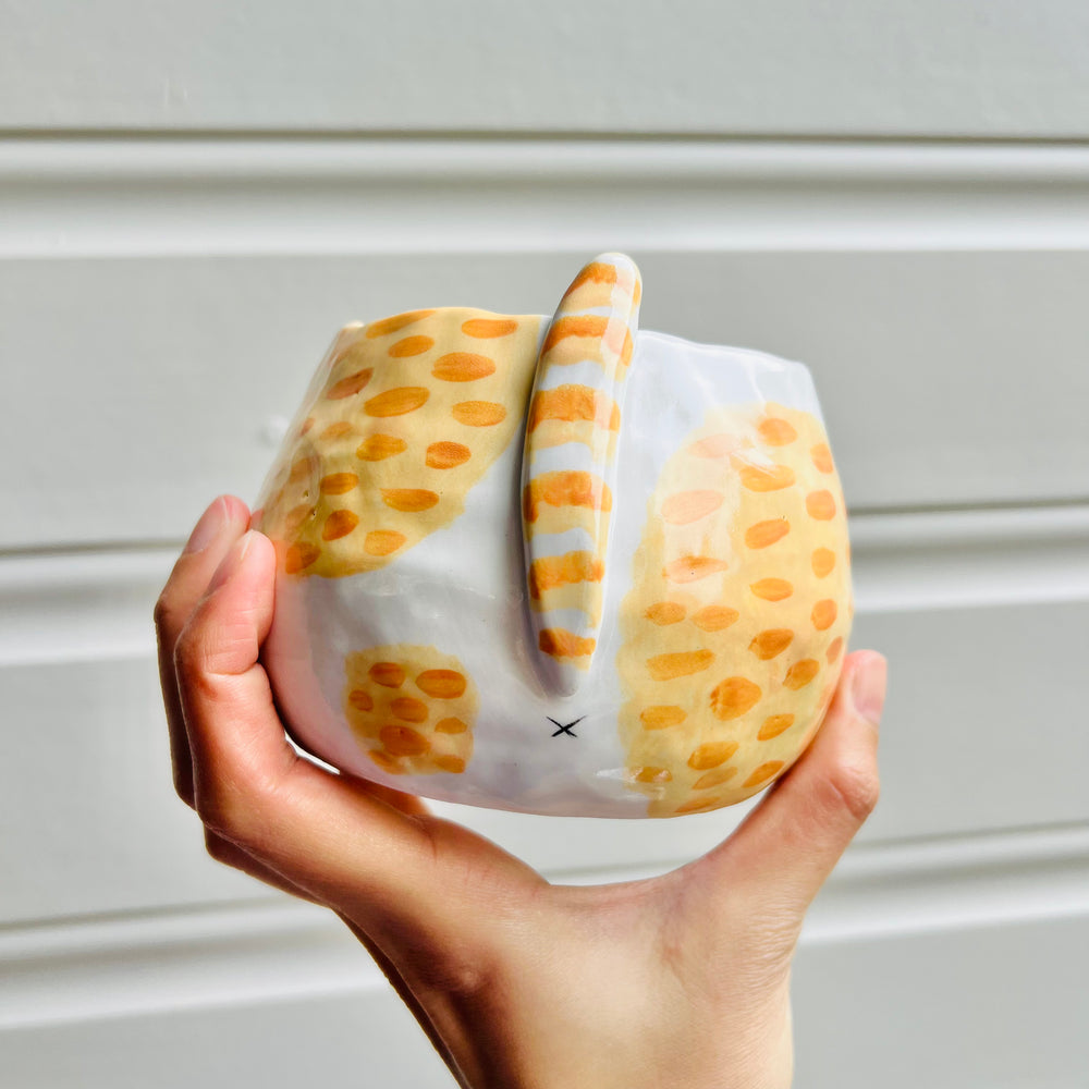 Ginger cat pot with Totoro friend, photo 4 of 5