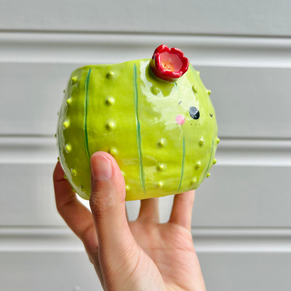 Flowery cactus pot, photo 2 of 5