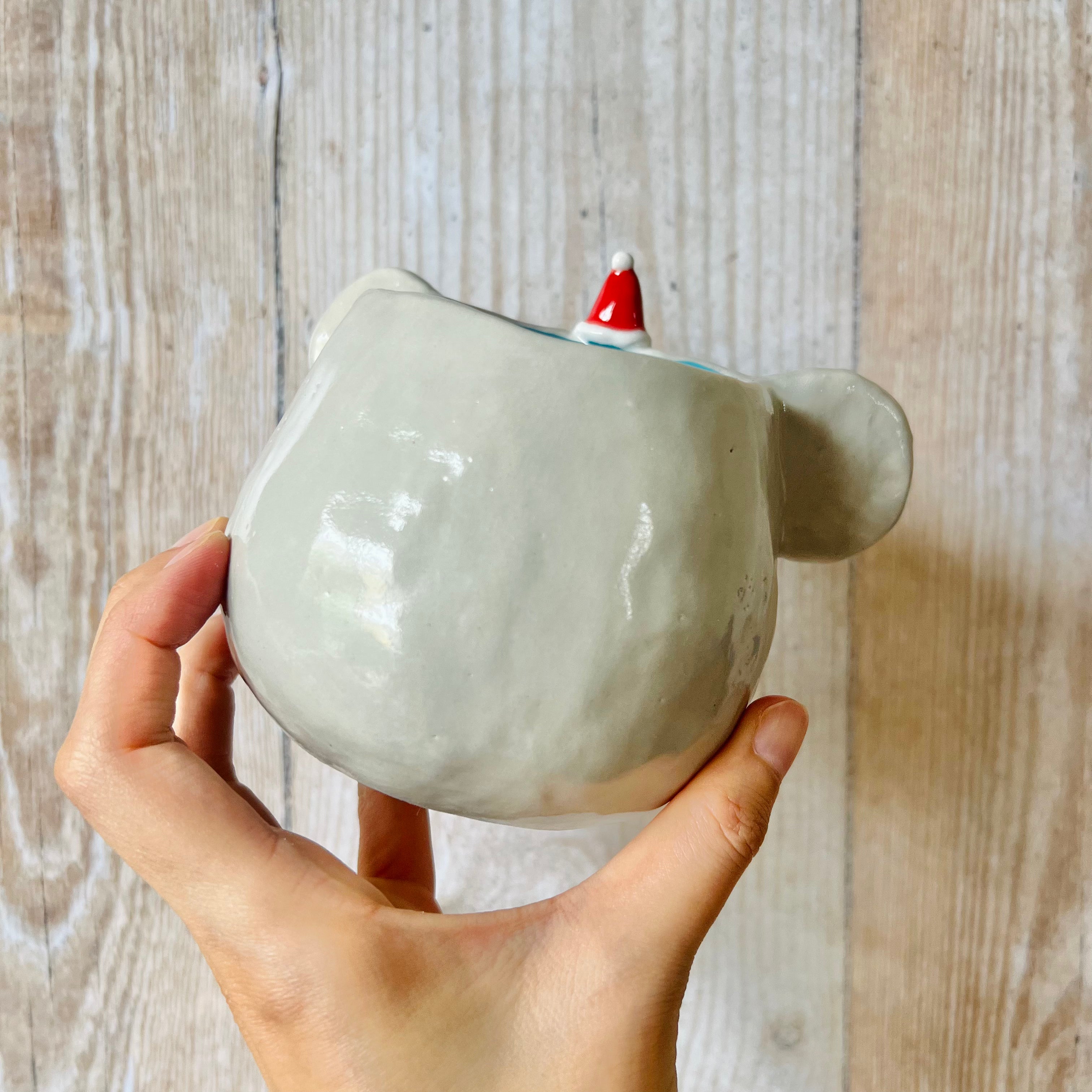 FESTIVE KOALA POT with snowman friend