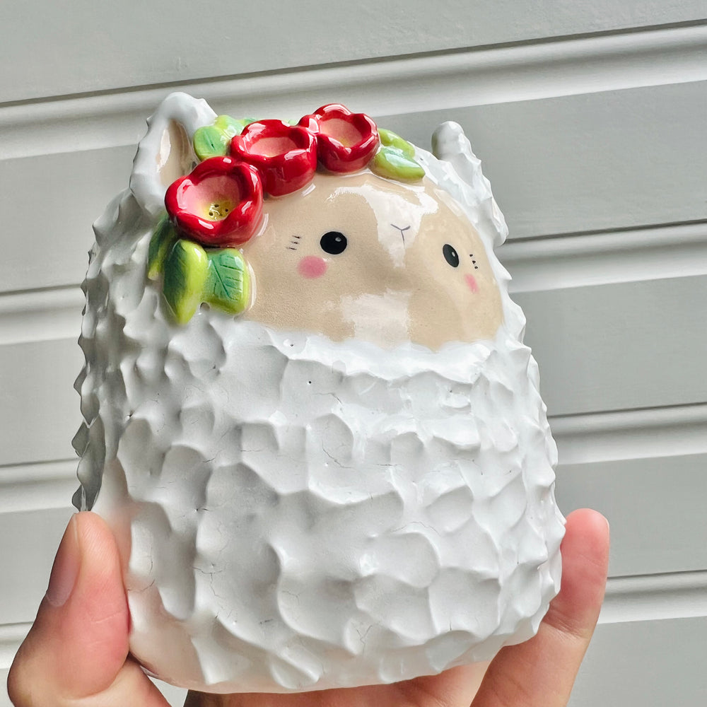 Flowery llama pot, photo 7 of 7