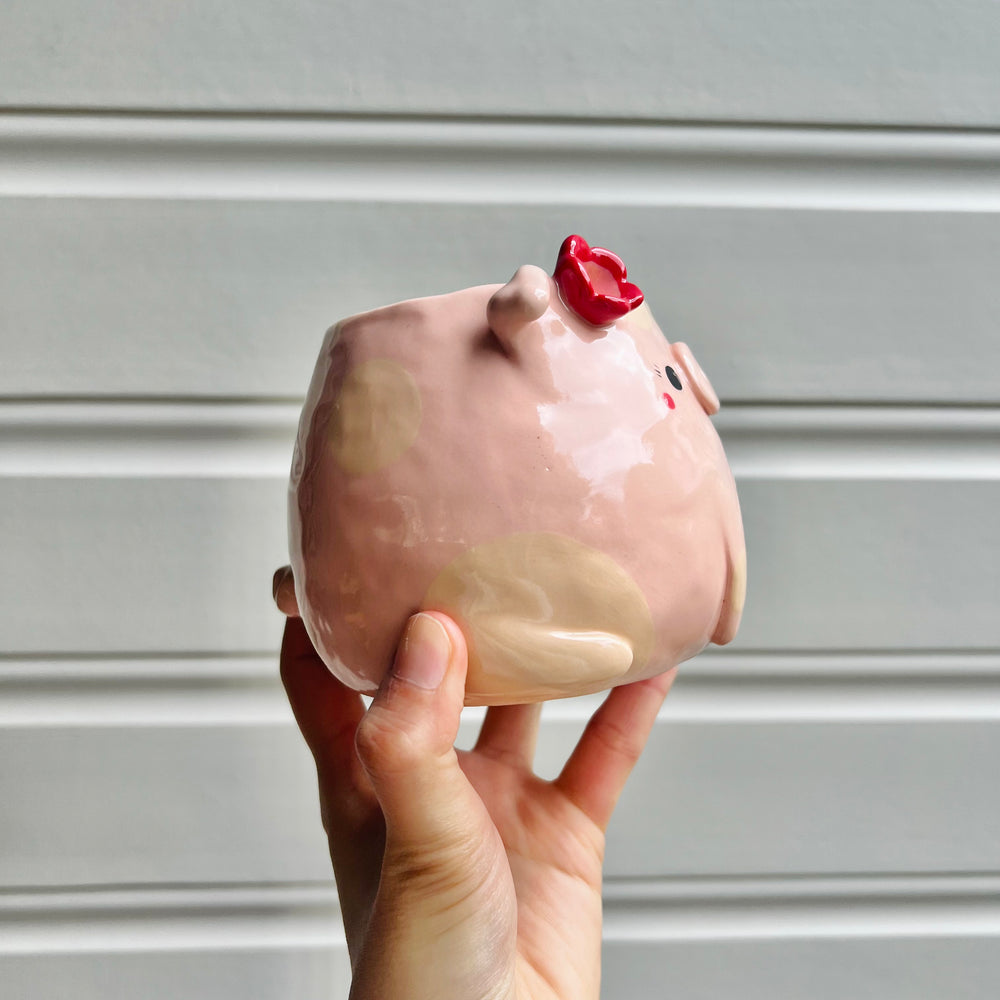 Flowery pig pot, photo 2 of 6