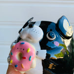 Boston terrier pot with donut friend