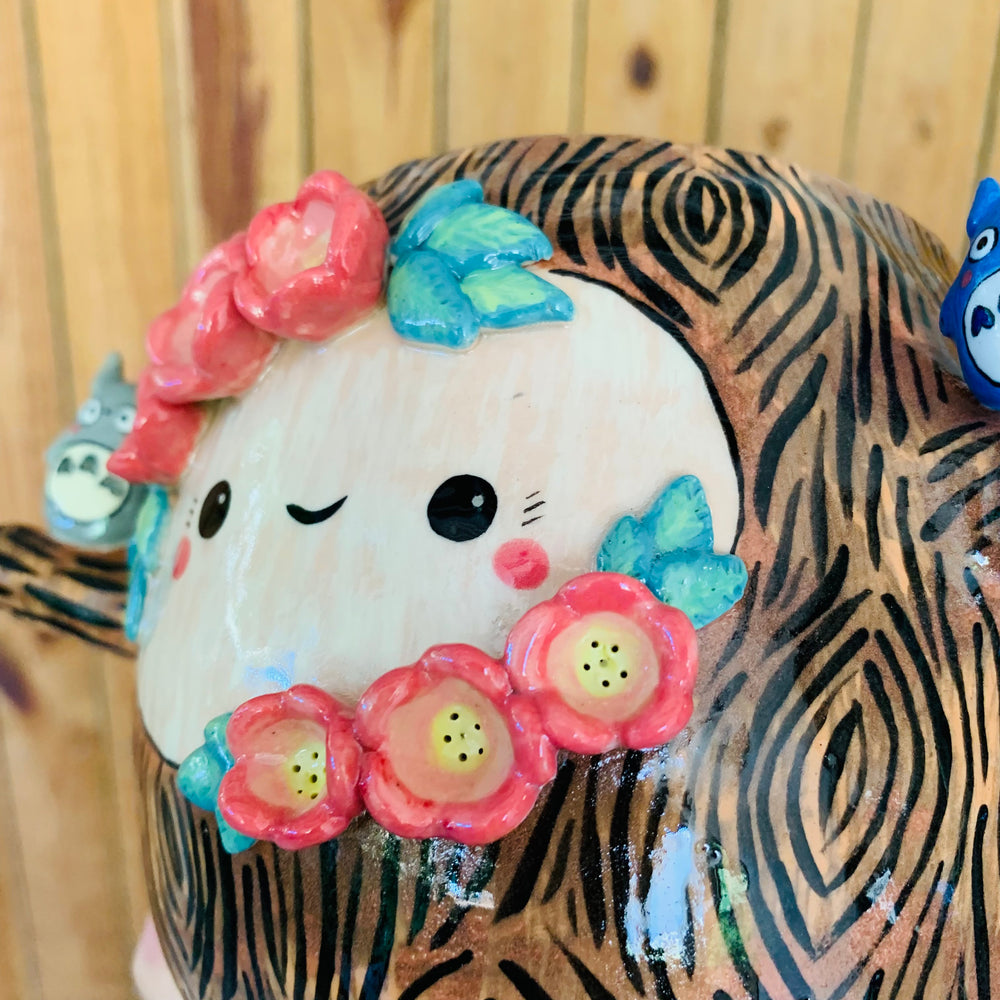 Big flowery tree pot with Totoro friends, photo 9 of 13