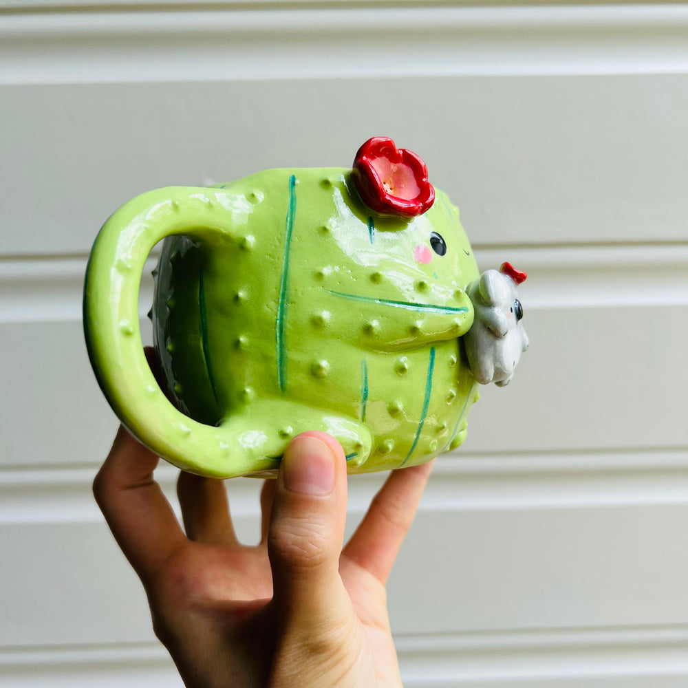 Flowery Cactus Mug with Koala friend, photo 2 of 5