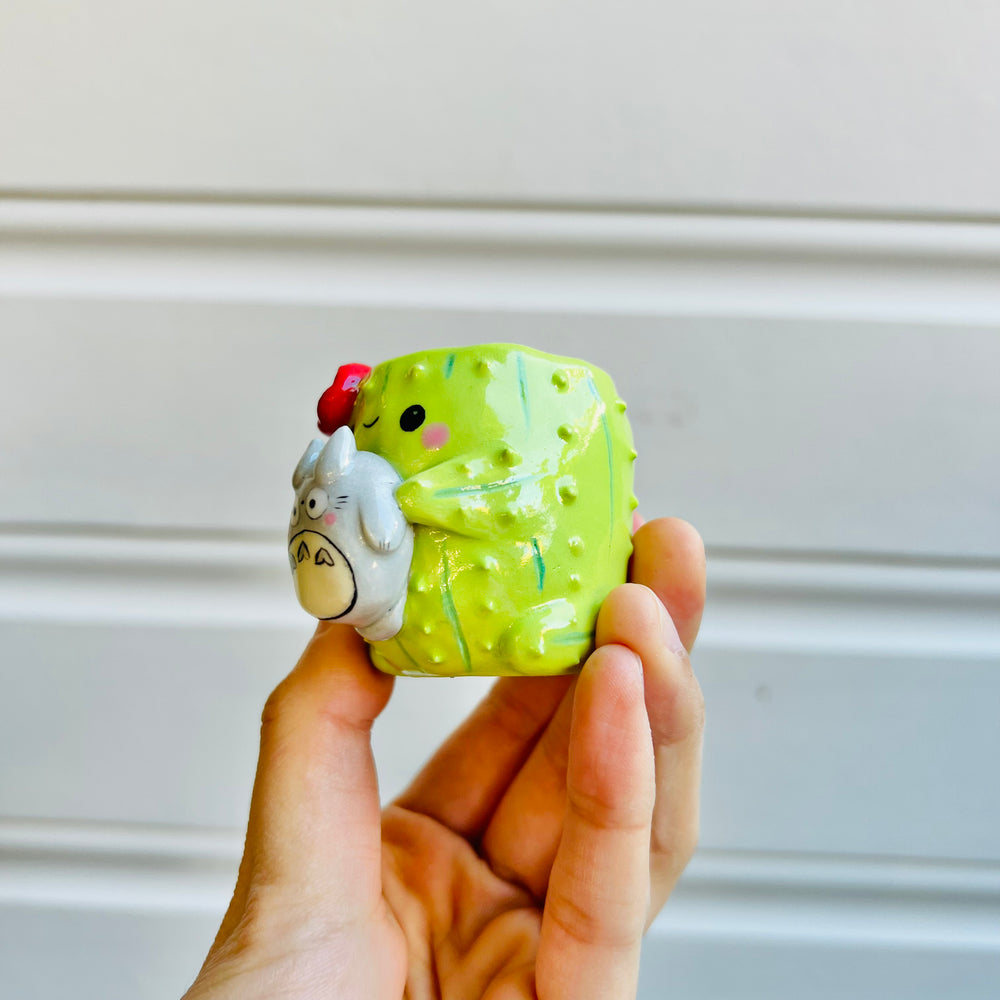 MINIS Flowery Cactus with Totoro friend, photo 3 of 5