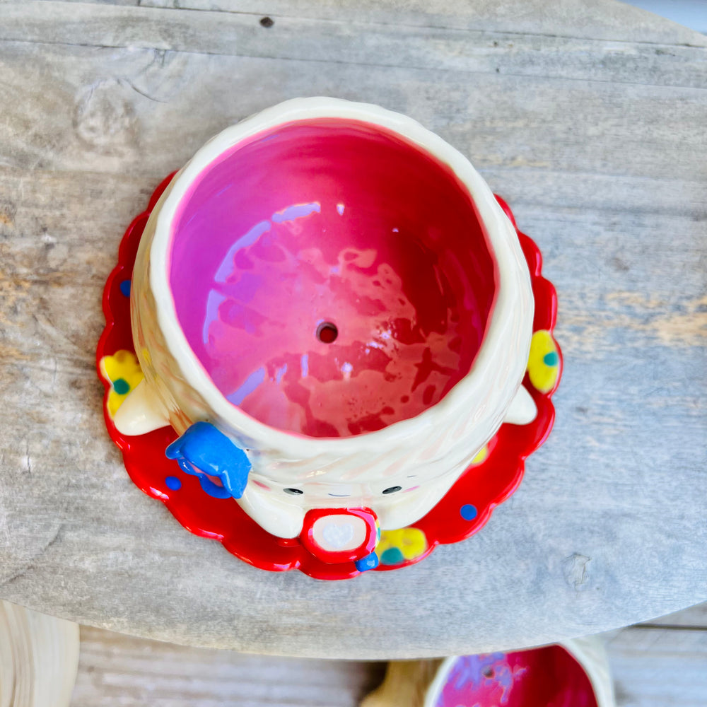 Dumpling POT with coffee mug friend & matching dish, photo 3 of 4