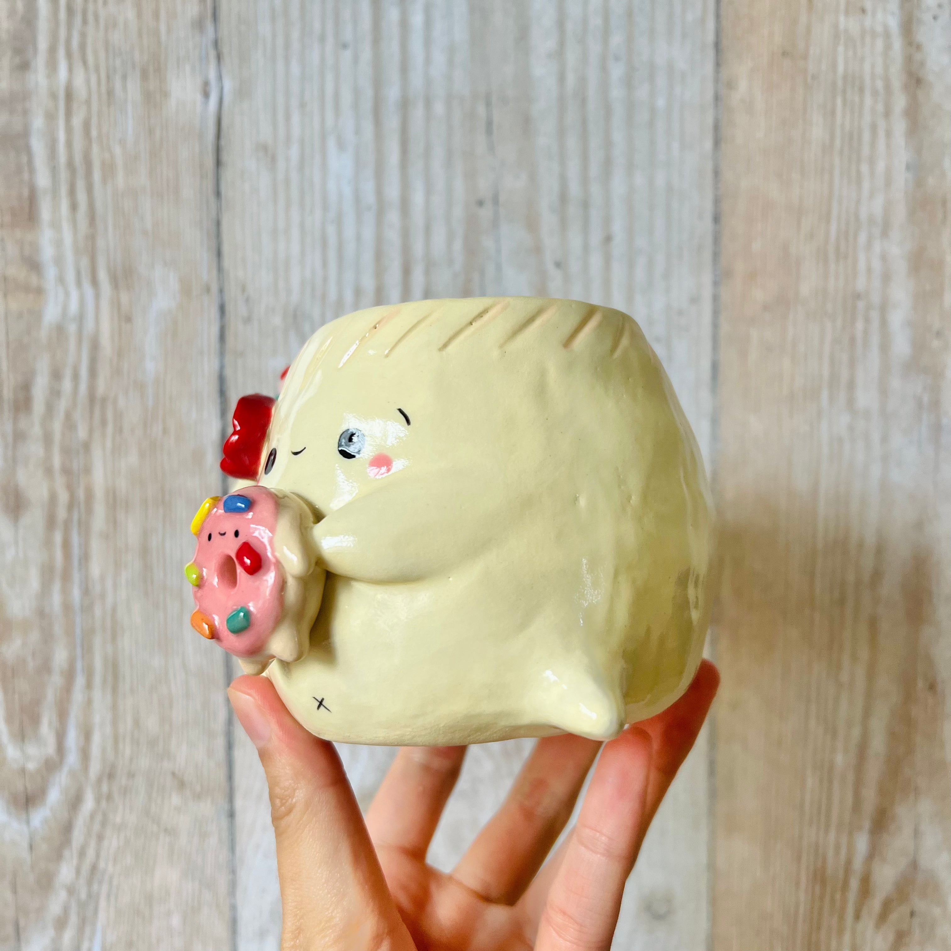 DUMPLING MUG with donut friends