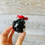 Flower head Black cat ornament/ring holder